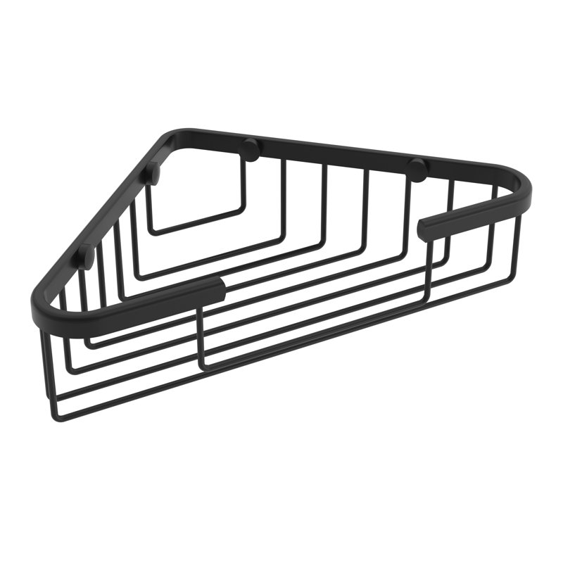 Panier de douche en coin Volkano, Noir mat