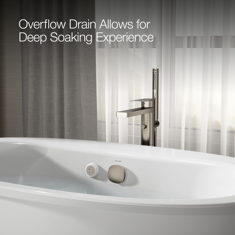 Sunstruck® 60.5" x 35" Freestanding Air Acrylic Bathtub, White