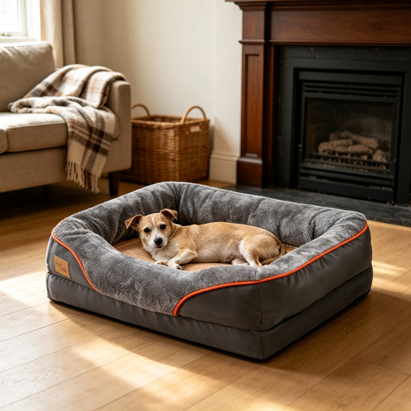 Orthopaedic Dog Bed Bolster Cushion, 23cm H x 69cm W x 51cm D