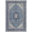 Tapis persan traditionnel à médaillon en calcaire, bleu, gris et crème, lavable à la machine, antidérapant, à poils courts, pour intérieur et extérieur, adapté aux animaux domestiques, idéal pour le salon, la chambre, la salle à manger, l'entrée, le corridor ou le bureau.-106488049