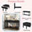 Modern Console Table With Striped Design, 2 Drawers And 2-tier Design-1846456589