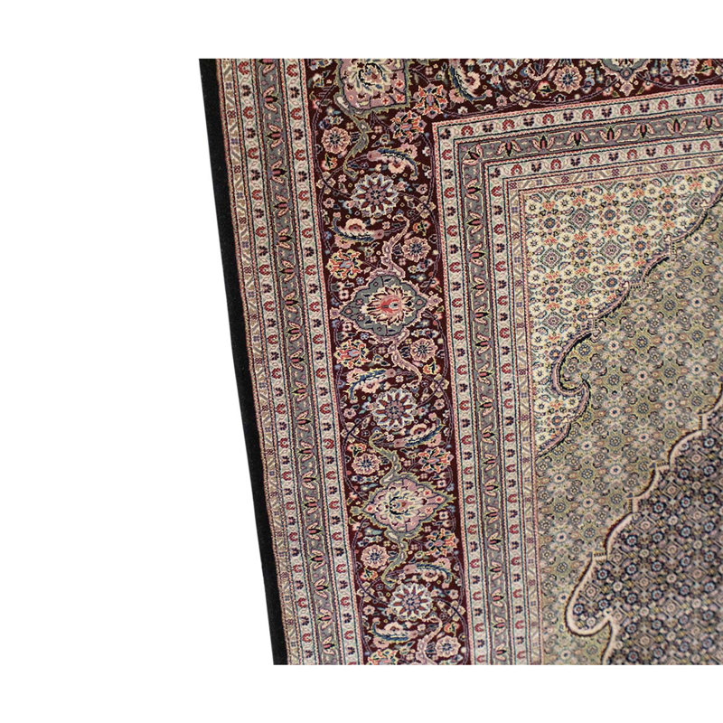 Tapis unique en laine noué à la main de 8 pi 9 po x 11 pi 9 po de couleur rouille / ivoire / gris