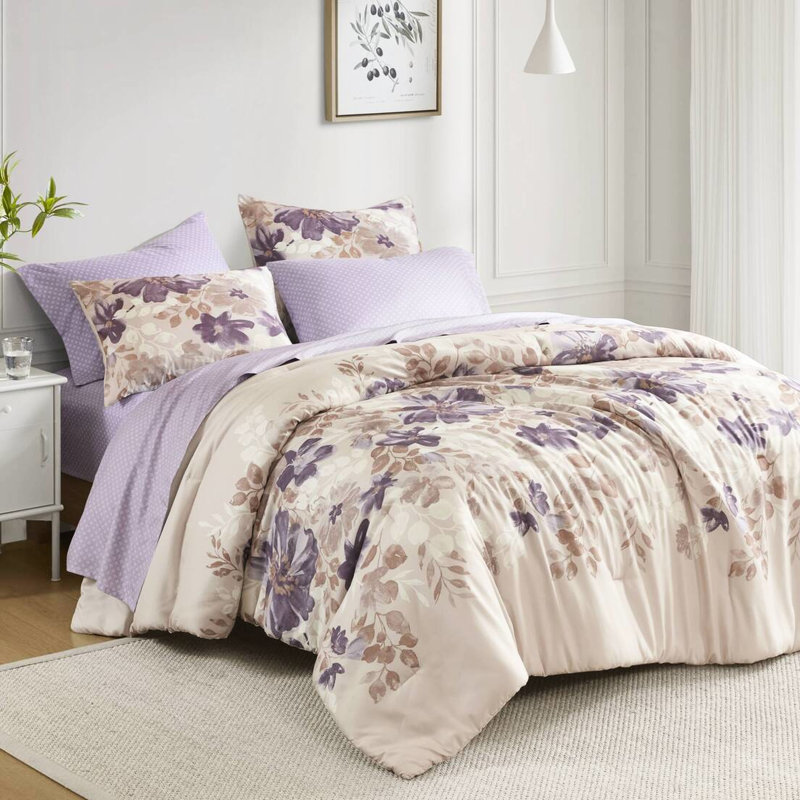 Ensemble de draps et d'édredon Taupe