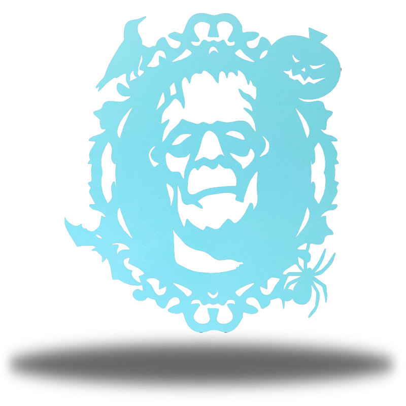 Miroir mural Frankenstein, Bleu écume de mer, H 36 po x l 30,5 po x P 0,01 po