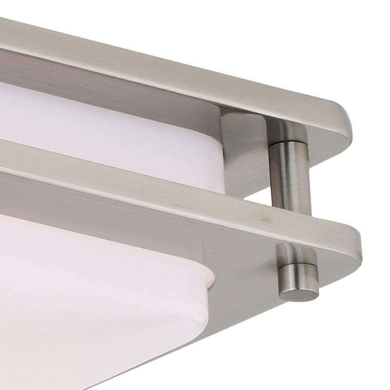 Barreda Acrylic LED Flush Mount, 3.5" H x 16" W x 16" D, Satin Nickel