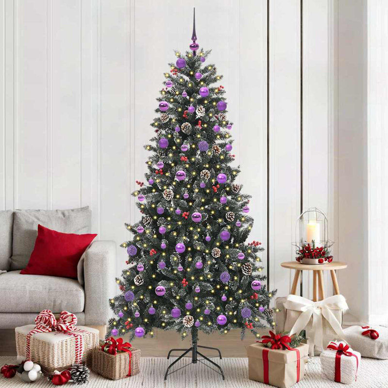 Artificial Christmas Tree with Stand Green, 6.89' H, Purple