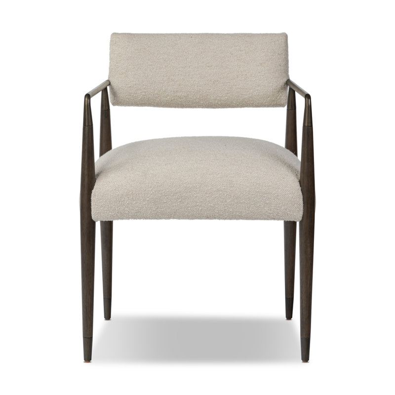 Waldon Dining Armchair-Thames Coal, Charter Oatmeal, Sierra Brown/Aged Bronze
