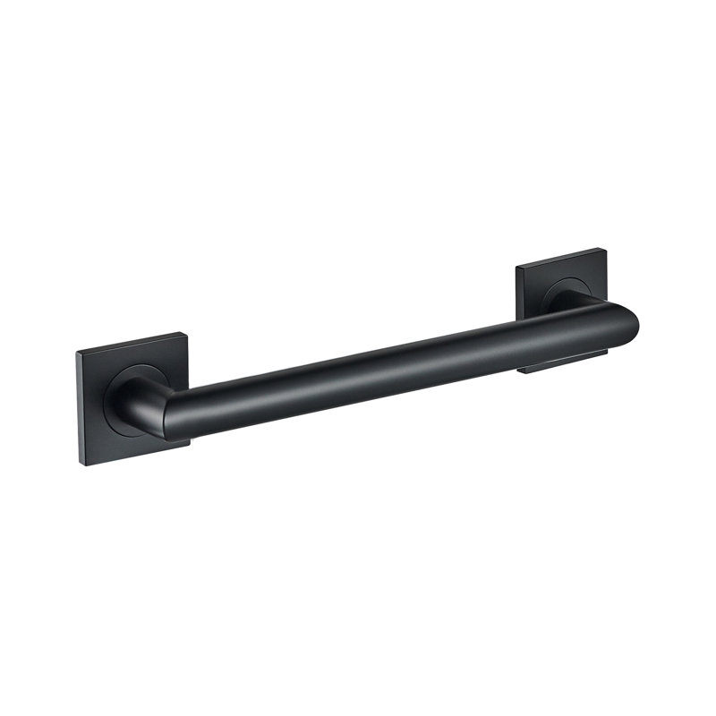 12" Wall-Mounted Crater Grab Bar - Matte Black, Premium Brass Construction, Installation Hardware Included, 3" x 12"