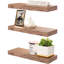 Ensemble de 3 tablettes flottantes longues avec fixation invisible Sorbus - acajou-1142414422