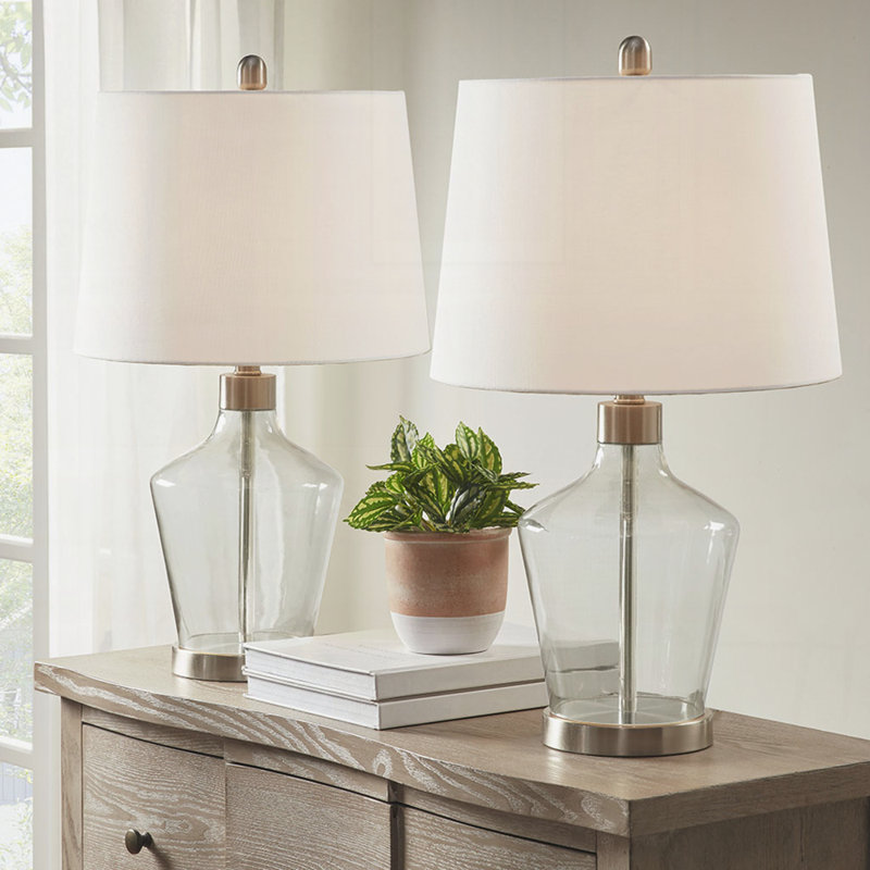 Lampe de table angulaire en verre, ensemble de 2