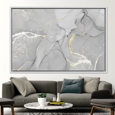 Art moderne sur toile marbré moderne, art mural marbré gris, toile marbrée, art encre gris et alcool, art mural marbré de luxe, A-231