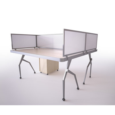 Panneau d'intimité en polycarbonate fixé au bureau