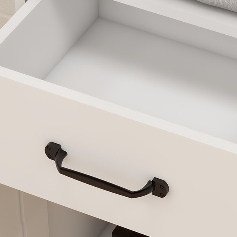 Armoire à linge autoportante de style moderne Navinder avec tablettes et tiroirs réglables pour la salle de bain