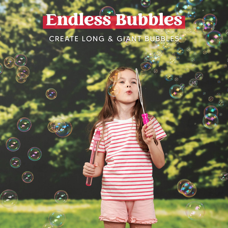 6Pcs Bubble Wand with Refill Solution, 14.6"