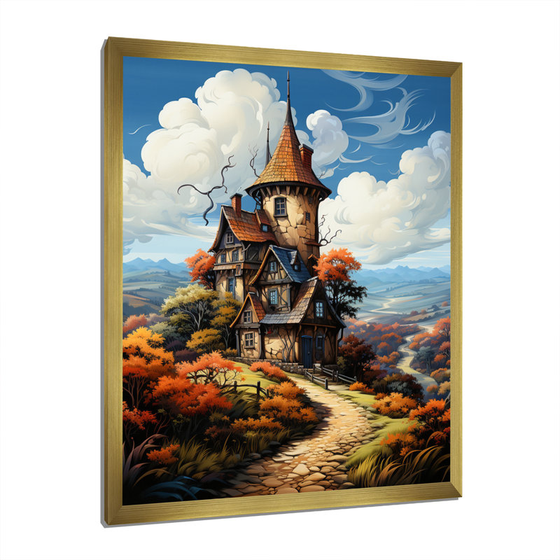 «Countryside the Old Windmill III», reproduction sur toile flottante, H 40 po x l 30 po x P 1,5 po, Encadrement doré