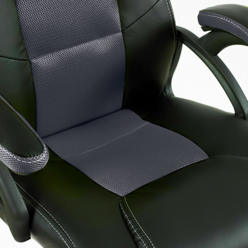 Inbox Zero Adjustable Height PC & Racing Game Chair in Black, Black/Grey