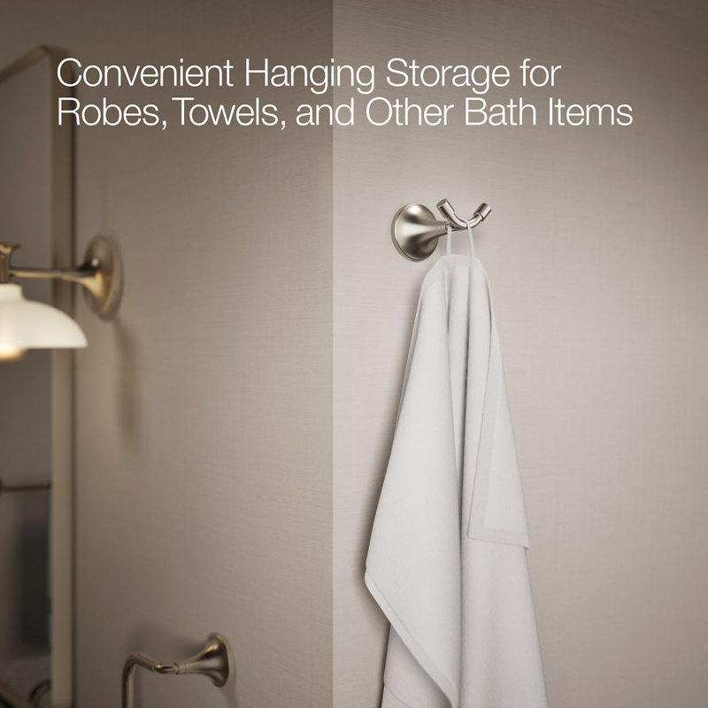 Tone Wall Mounted Robe Hook, Vibrant Brushed Nickel