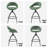 Set Of 2  Leather Swivel Bar Stools With Curved Back And Footrest For Kitchen Island In Green-2104432224