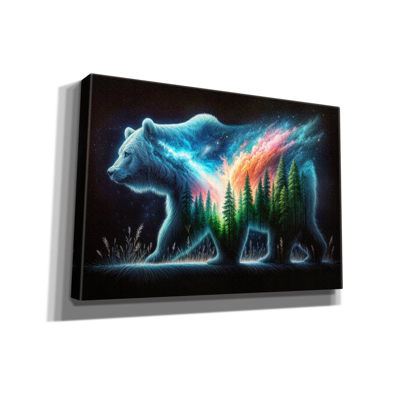 «Vibrant Bear 7» par Rey Klimt, art mural sur toile, H 18 po x l 26 po x P 0,75 po