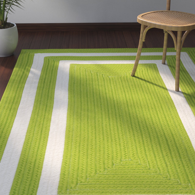 Tapis vert tressé à bordure Cisbrough, Rectangle 12 pi x 15 pi