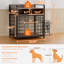 Small Dog Crate Furniture With Drawers Storage, Puppy Dog Kennel Indoor With Double Doors, Heavy Duty Wooden Dog Cage Table, Sturdy Metal-1251806668-1251806670