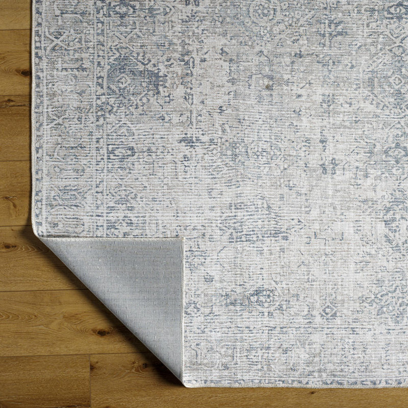 Pom Denim/Light Slate Area Rug, Rectangle 6'7" x 9'