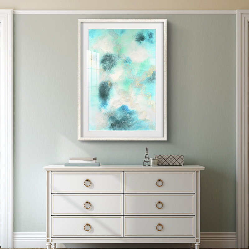 Blue Shift I - impression encadrée, H 25,5 po x l 17,5 po, Blanc