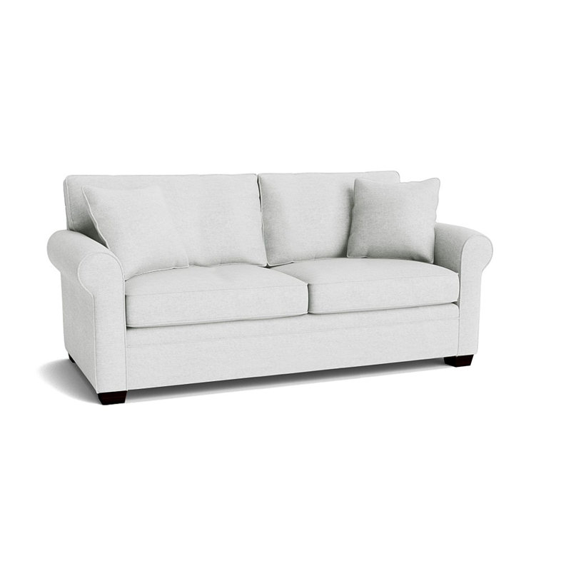 Quaker Upholstered 76'' Sofa, Espresso, Jango Snow