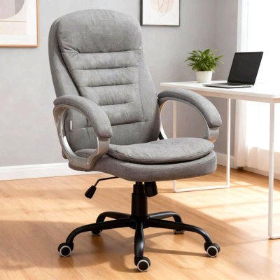 Fauteuil de direction gris à haut dossier
