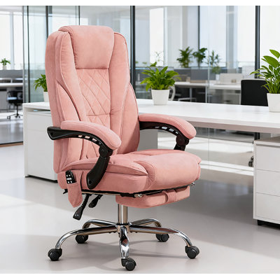 Chaise de bureau de massage chauffante inclinable avec hauteur réglable et repose-pieds pour un confort et une détente ultimes
