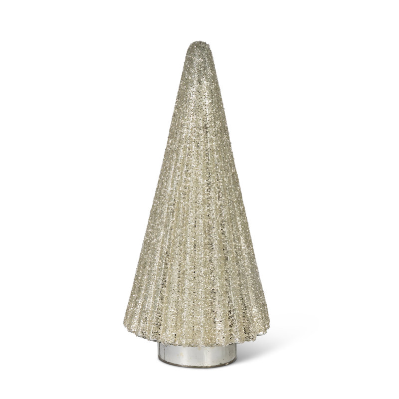 Decorative Glass Trees, Silver, Set of 3