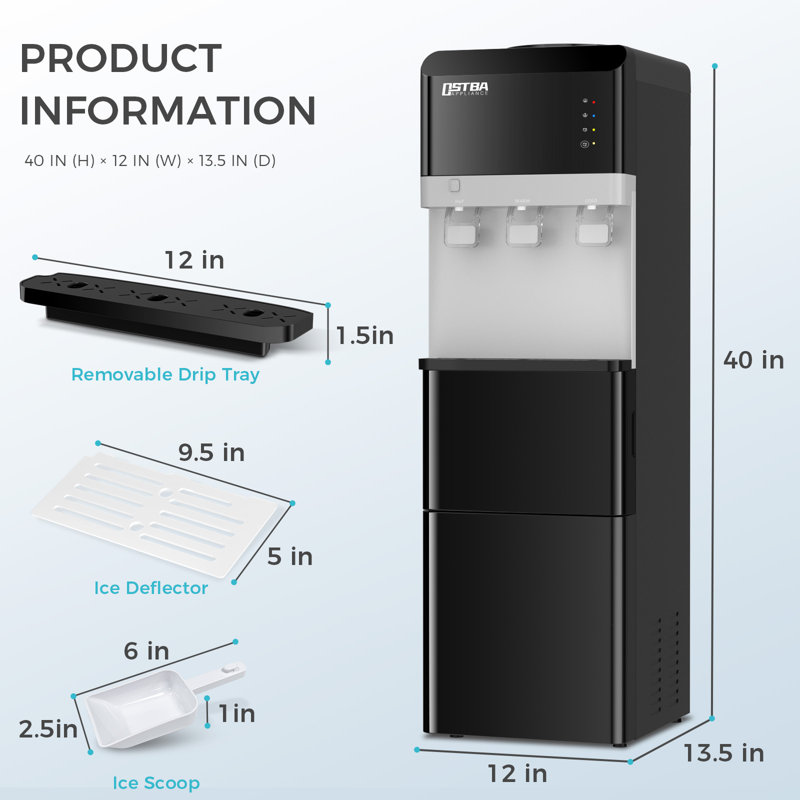 Sturdy Freestanding 4-in-1 Top‑Loading Water Dispenser With Ice Maker