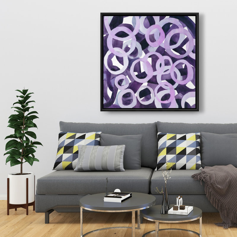 Abstraits anneaux mauves - Art sur toile encadré pour la décoration intérieure