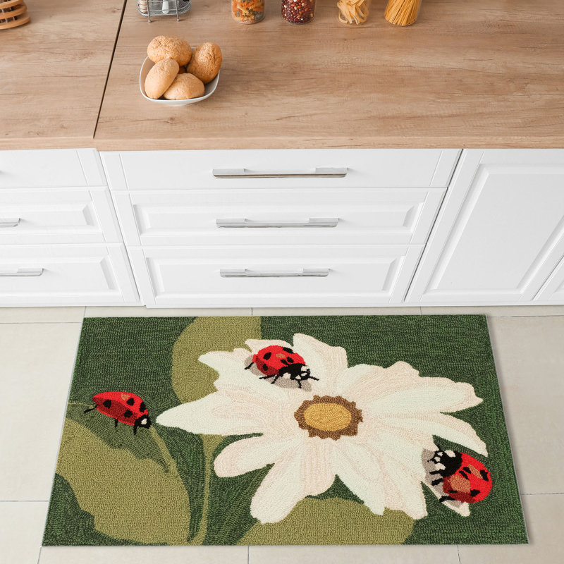 Schuller Floral Polyester Kitchen Mat, Rectangle 2' x 3'