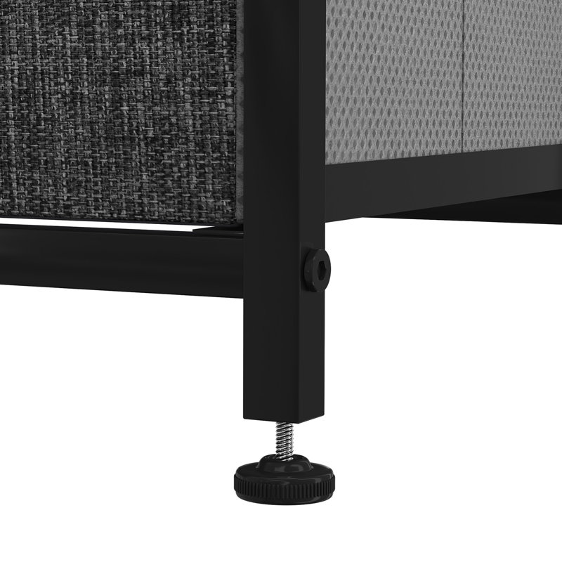 Commode de rangement avec 5 tiroirs de 2 tailles différentes, Grain de bois noir