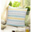 Oreiller à fermeture à glissière 100% coton 18 po x 18 po jaune et bleu sarcelle