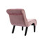Élégante chaise d'appoint en velours rose avec bordure passepoilée - Décoration intérieure et chambre à coucher avec pieds en bois-1336302304