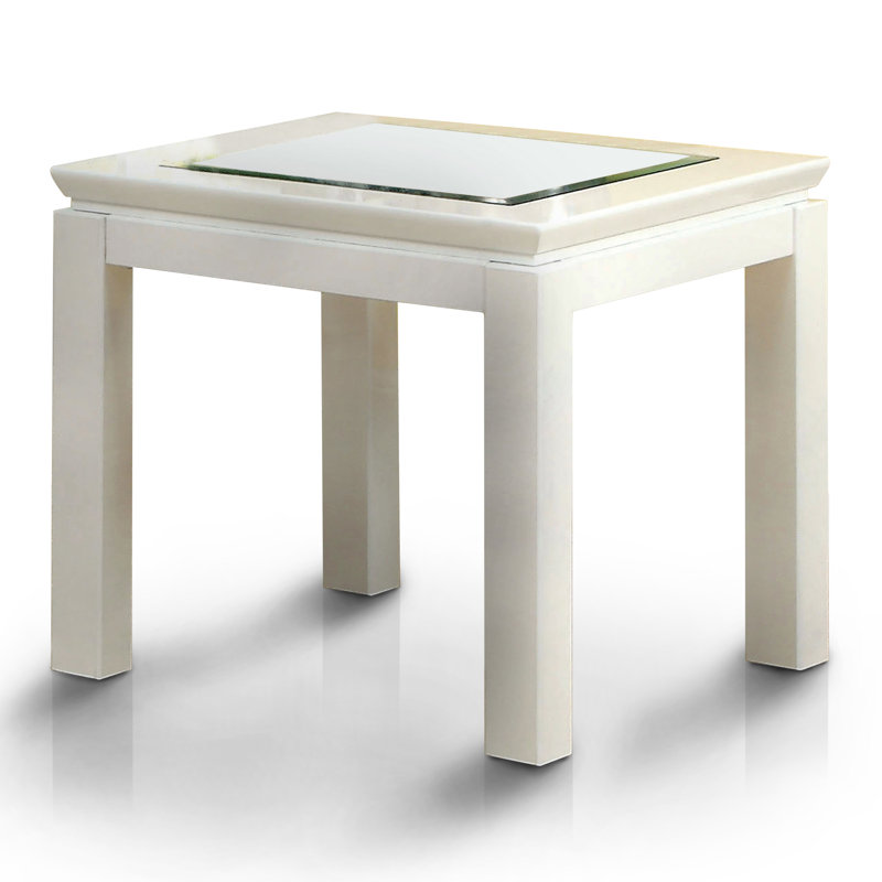 Table de bout carrée en verre avec largeur 21,75 po Kristof