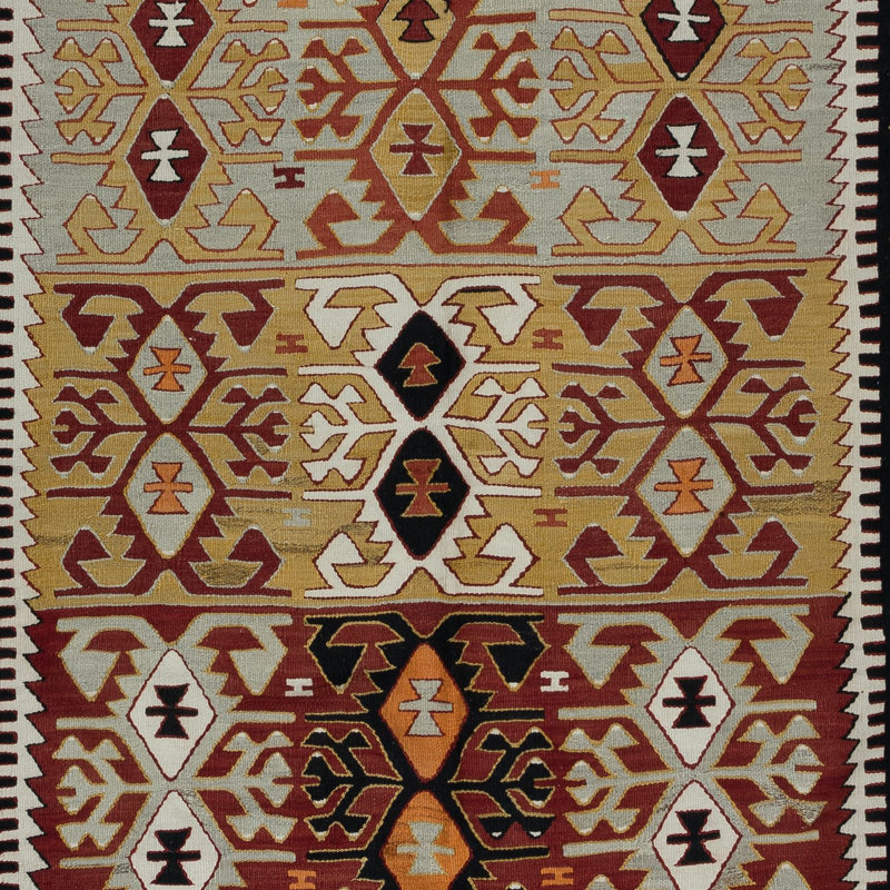 Tapis tissé à la main à motif géométrique tissé à la main 5,5 pi x 5,5 pi, tapis coloré, 100% laine