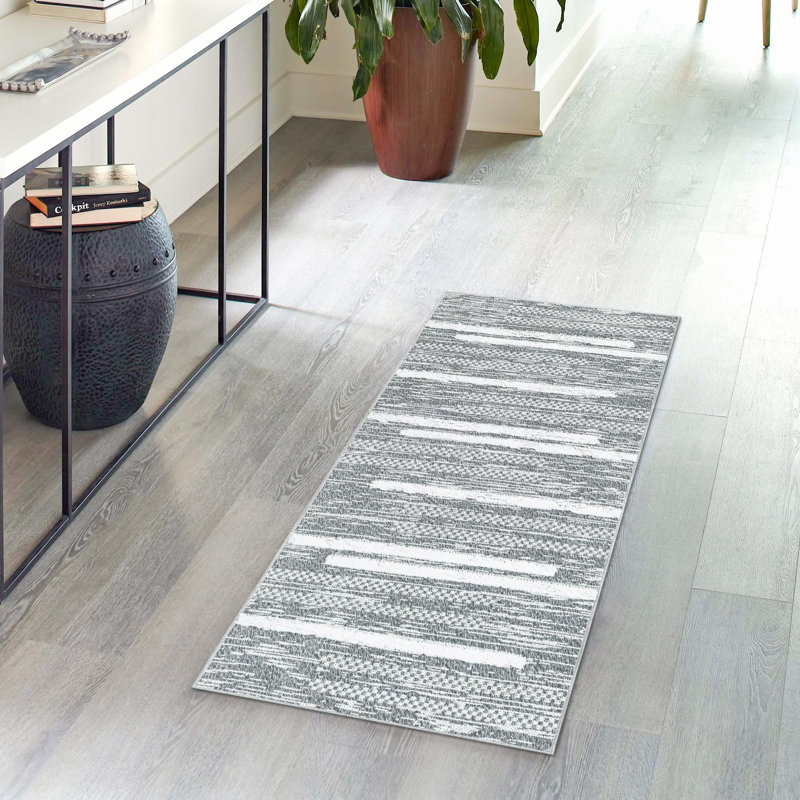 Tapis de couloir en coton Raelyn, Tapis de couloir 2 pi 3 po x 6 pi 1 po