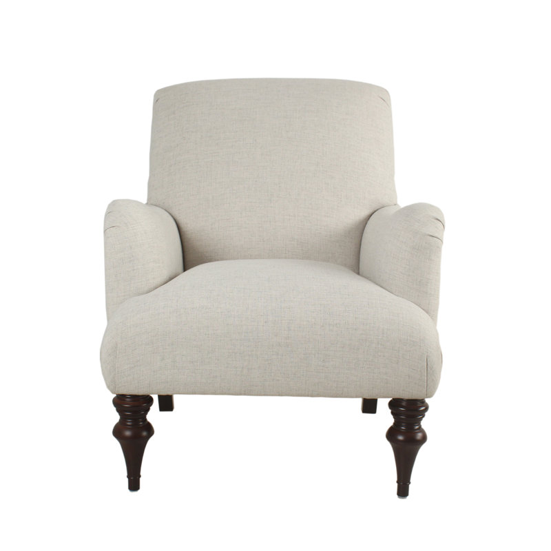 Fauteuil rembourré Jillian, Mélange de polyester crème ivoire