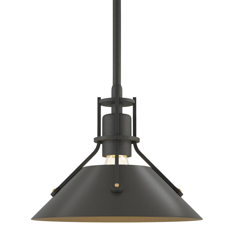 Henry 1 - Light Single Cone Pendant, Natural Iron, Dark Smoke