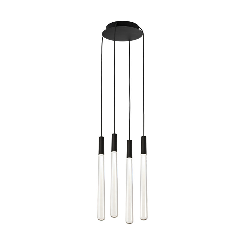 Sean Lavin Pylon 4-light dimmable LED crystal light chandelier, Nightshade Black