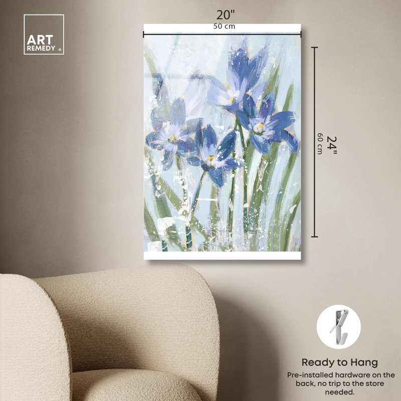 «Blue Iris Blue Decor» par Art Remedy, H 24 po x l 20 po