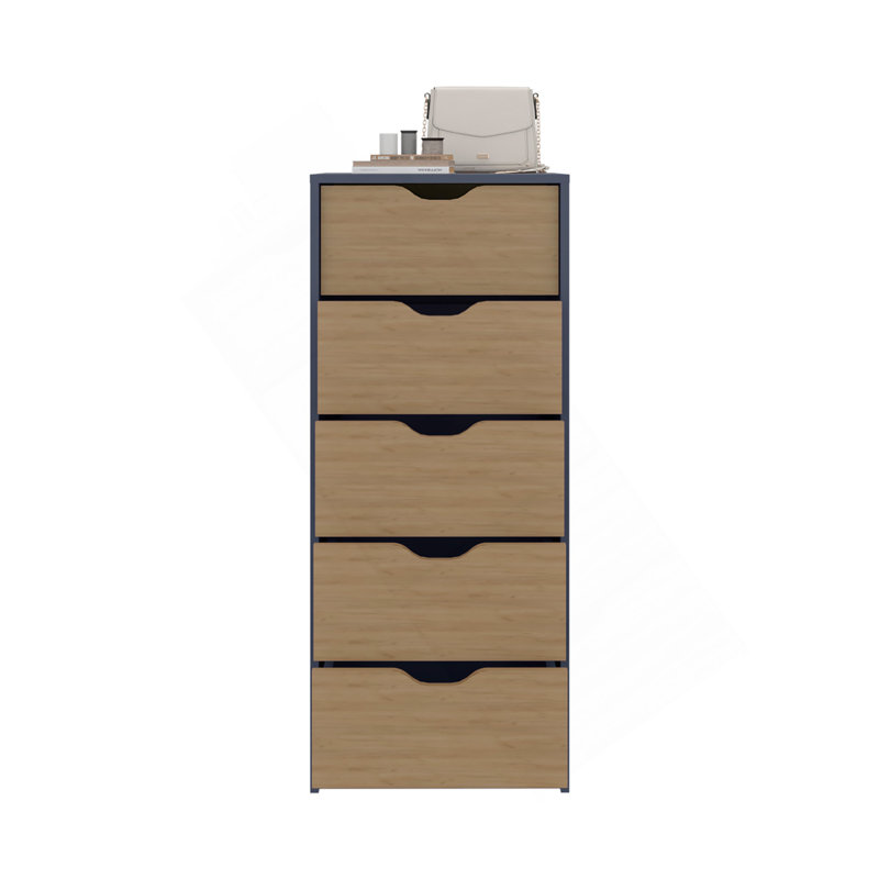 Commode à 5 tiroirs pour chambre de bébé et chambre à coucher Olijato, Multi-couleur