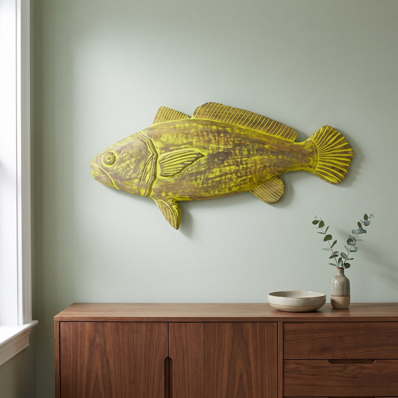 Poisson truite moucheté - jaune patiné