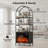 72" Arched Fireplace Bookshelf with Adjustable Shelves, Tall Media Cabinet-2123708306