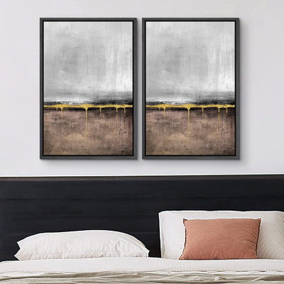 Ensemble de 2 peintures encadrées sur toile