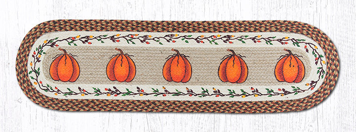 Chemin de table Earth Rugs 13 "x48", Harvest Pumpkin