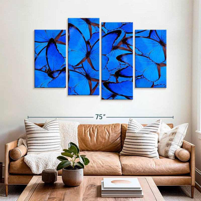 Brampt Blue Butterflies, 42" H x 68" W
